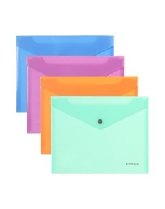 Папка конверт на кнопке Matt Pastel Bloom A5 непрозрачный в пакете МИКС Erich krause