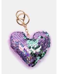 Брелок Сердце с пайетками фиолетовый Nobrand