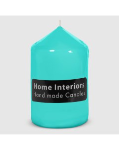 Свеча столбик голубой 7х12 см Home interiors