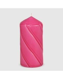 Свеча столбик витой розовый 7х15 см Home interiors