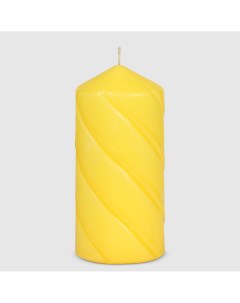 Свеча столбик витой желтый 7х15 см Home interiors
