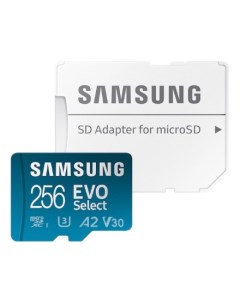 Карта памяти MicroSDXC 256GB MB ME256KA AM EVO Plus Class 10 A2 V30 UHS I U3 адаптер на SD Samsung