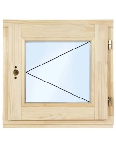 Окно деревянное одностворчатое сосна 400x400 мм ВxШ поворотное однокамерный стеклопакет цвет натурал Без бренда