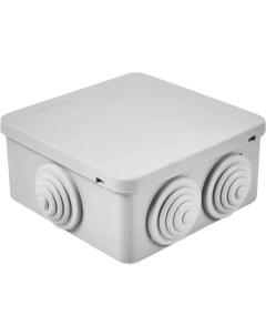 Распределительная коробка открытая 100х100х55 мм 6 вводов IP55 цвет серый Lexman
