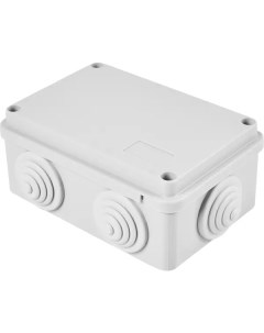 Распределительная коробка открытая 120х80х50 мм 6 вводов IP55 цвет серый Lexman