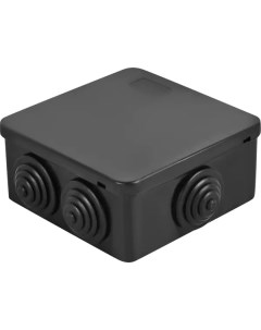 Распределительная коробка открытая 100х100х55 мм 6 вводов IP55 цвет черный Lexman