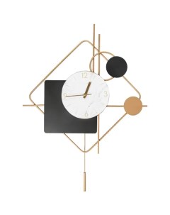 Часы настенные Ромб фигурный металл цвет бело черный бесшумные 53x42 5 см Без бренда