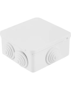 Распределительная коробка открытая 100х100х55 мм 6 вводов IP55 цвет белый Lexman