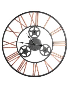 Часы настенные Шестеренки GH60189 круглые металл цвет черно золотой бесшумные o58 Dream river