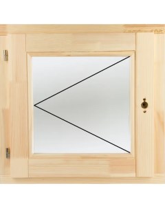 Окно деревянное одностворчатое сосна 580x580 мм ВхШ поворотное однокамерный стеклопакет цвет натурал Без бренда