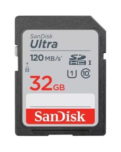 Карта памяти SDHC UHS I U1 Ultra 80 32 ГБ 120 МБ с Class 10 SDSDUN4 032G GN6IN 1 шт Sandisk