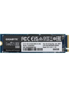 SSD накопитель 2500E G325E500G 500ГБ M 2 2280 PCIe 3 0 x4 NVMe M 2 Gigabyte