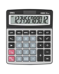 Калькулятор EM889 12 разрядный серебристый Deli
