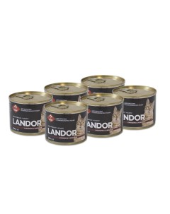 Полнорационный консервированный влажный корм для стерилизованных кошек Куропатка и клюква 200 г упак Landor
