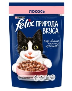 Природа вкуса пауч для кошек кусочки в соусе Лосось 75 г Felix
