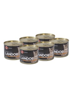 Полнорационный консервированный влажный корм для котят Индейка и тыква 200 г упаковка 6 шт Landor