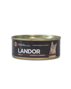 Полнорационный консервированный влажный корм для стерилизованных кошек Куропатка и клюква 100 г Landor