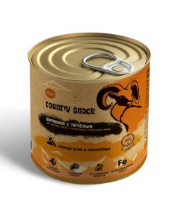 Country snack консервы для щенков и собак всех пород Баранина и печень 750 г Country snaсk