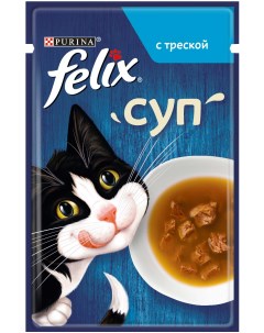 Суп пауч для кошек кусочки в соусе Треска 48 г Felix