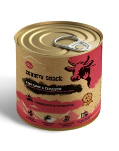Country snack консервы для щенков и собак всех пород Говядина и сердце 750 г Country snaсk