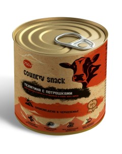 Country snack консервы для щенков и собак всех пород Телятина и потрошки 750 г Country snaсk