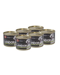 Полнорационный консервированный влажный корм для собак всех пород Перепёлка с потрошками 200 г упако Landor