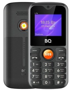 Телефон 1853 life black orange Bq