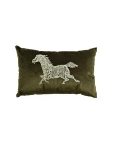 Подушка декоративная с вышивкой Лошадь зеленая Garda decor