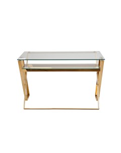 Стол письменный прозрачное стекло золото Garda decor