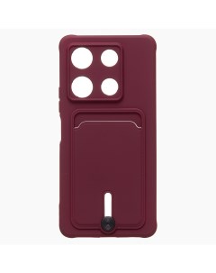 Чехол накладка SC304 с кардхолдером для смартфона Infinix Note 30 Pro пластик силикон бордовый 22818 Activ