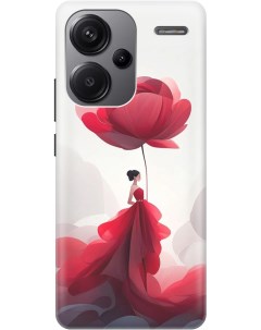 Силиконовый чехол на Xiaomi Redmi Note 13 Pro с рисунком Цветочная девушка в красном Gosso cases