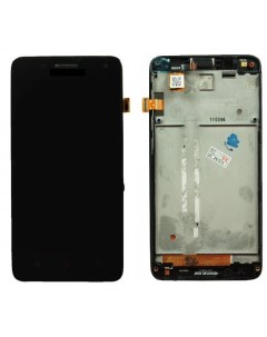 Дисплей с тачскрином для Lenovo S660 черный с рамкой Оем