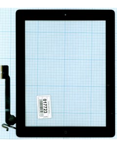 Сенсорное стекло тачскрин для Apple iPad 4 черное с кнопкой Home Оем