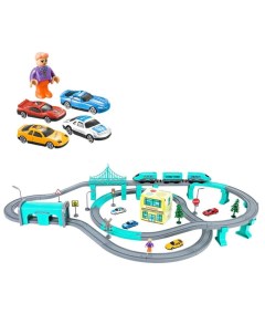 Магнитная детская железная дорога Городской поезд 92 элемента голубой Nobrand