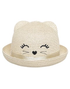 Шляпа детская единый размер целлюлоза бежевая Кот Cat Kuchenland