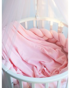 Двухсторонний плед из велюра и муслина розовый размер 90х110 см Alisse dreams