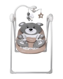 Электрокачели для новорожденных Teddy с пультом управления бежевый Indigo