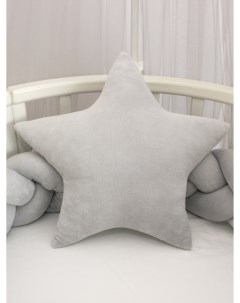 Декоративная подушка бортик Звезда серый размер 43х43 см Alisse dreams