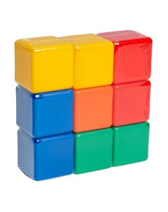 Кубики 6 х 6 см 9 шт разноцветные Крошка я