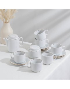 Сервиз чайный Комфорт 14 предметов чайник 500 мл 6 чашек 220 мл 6 блюдец саxарница Nobrand