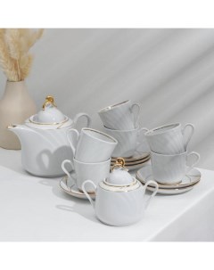 Сервиз чайный Бомонд 14 предметов чайник 1 л 6 чашек 220 мл 6 блюдец d 14 cм саxарница Nobrand