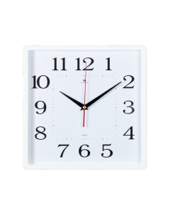 Часы квадратные 30х30 см корпус белый Классика Рубин
