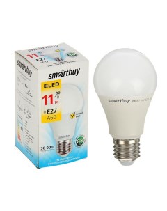 Лампа cветодиодная A60 E27 11 Вт 3000 К теплый белый свет Smartbuy
