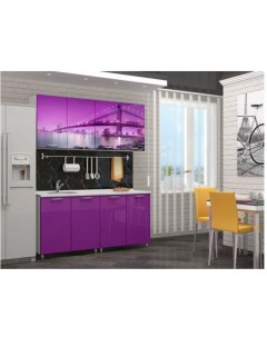 Кухонный гарнитур Бридж 1 6 белый фиолетовый Nobrand