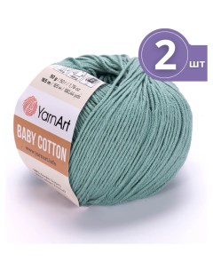 Пряжа для вязания Baby Cotton Бэби Коттон 2 мотка 439 полынь 165м 50 г Yarnart