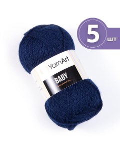 Пряжа для вязания Baby ЯрнАрт Беби 5 мотков 583 темно синий Yarnart