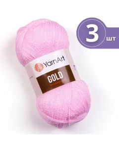 Пряжа для вязания Gold ЯрнАрт Голд 3 мотка 9382 бледно розовый 400 м 100 г Yarnart