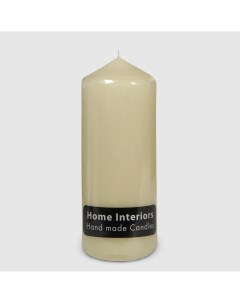 Свеча столбик светло серый 7х18 см Home interiors