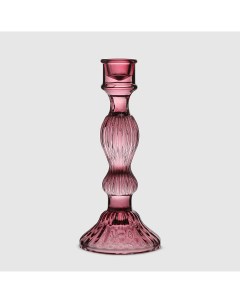 Подсвечник стекло 8х8х20 3 см розовый Anhuaglass