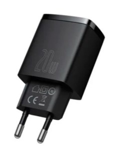 Зарядное устройство сетевое CCXJ B01 Compact Quick Charger USB A USB C 20W Black Baseus